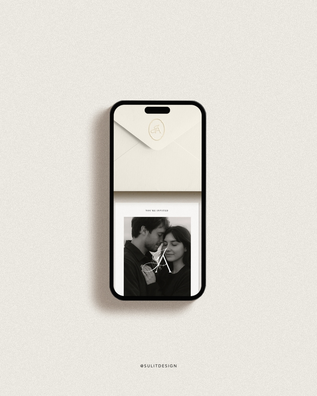 digital wedding invitation layout